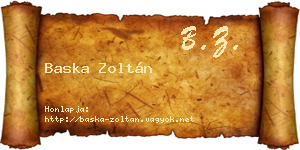 Baska Zoltán névjegykártya